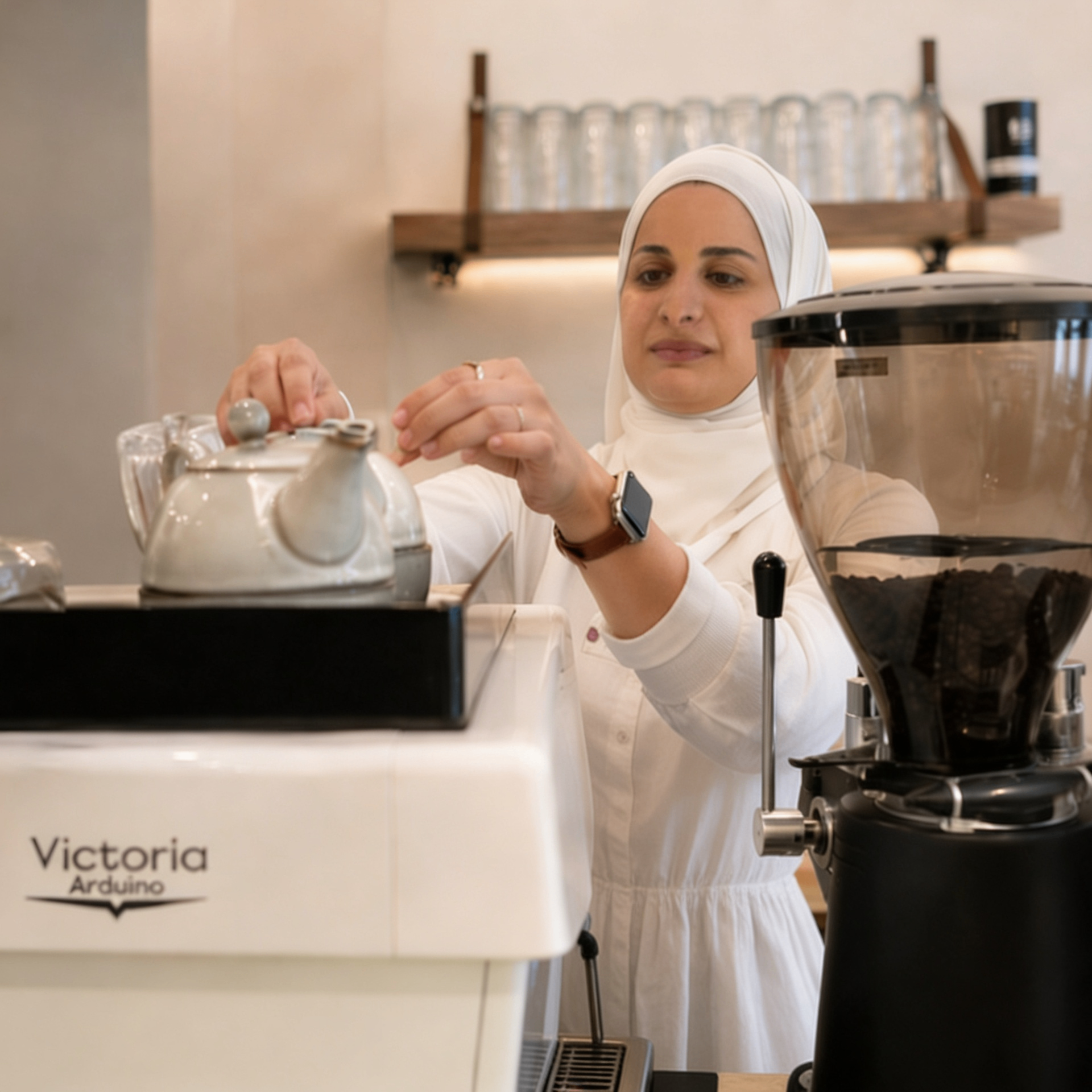 Porträt von Maha Alrifaii, Gründerin von Café Auszeit